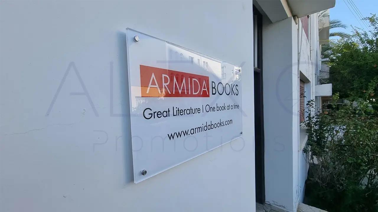 Armida Acrylic office sign Custom Acrylic Logo Signs by Alexio Promotions Nicosia Cyprus