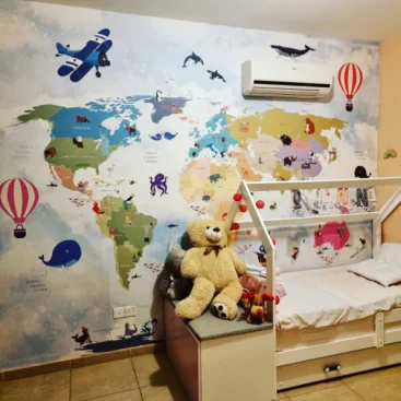 Amazing Customized Wallpapers World Map Kids Room Nicosia Cyprus