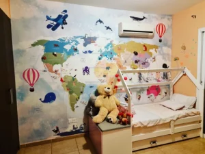 Custom Wallpapers in any Dimension World Map Kids Room printed by Alexio Promotions Nicosia Cyprus